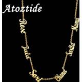 👉 Hanger goud steel vrouwen Atoztide Custom Multiple Personalized Name Necklaces Jewelry Chain Pendant gold necklace for women stainless Gifts