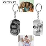 👉 Keychain steel Customized Heart Round Square Engraved Photo Names Keyrings Stainless Dog Tag Key Chain Birthday Gift