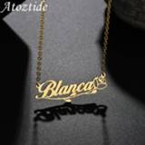 👉 Hanger steel Atoztide Personalized Heart Name Necklace Stainless Custom Nameplate Pendants Romantic RoseNecklaces for Love Jewelry