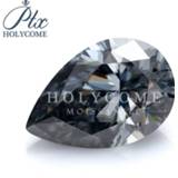 👉 Grijs 2020 custom pear cut dark gray color 12*8MM Loose Diamond Moissanites for jewelry earrings necklace kolczyki Серьги кольцо
