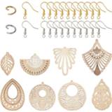 👉 Hanger Jewelry Making Kits DIY Earring Set With Wood Big Pendants Jump Ring Hooks Findings Mixed Shape 48pcs/set