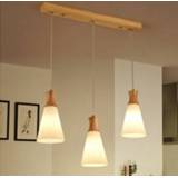 👉 Hanger LukLoy Modern Wood Pendant Light Wooden Hanging Bedside Lamp Led Dining Room Kitchen Lighting