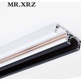 👉 Spotlight zwart wit MR.XRZ 1m 1.5m Aluminum Track Bar 3 Wire 1 Circuit Black White Rails For LED Indoor Lighting Fixture