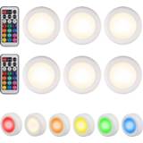 Showcase Remote controller LED night light Dimmable RGB 12 Colors Under Cabinet Puck For Kitchen Stair