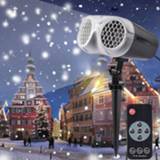 👉 Projector wit LED Snowflake Laser White Snowstorm Stage Light Remote Control Waterproof Garden Lawn Lamp Christmas Party Home Decor