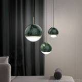 👉 Hanger Nordic Marble Ball Pendant Lights Simple Modern Bedroom Bedside Hanging Lamp Design Crystal Art Restaurant Home Decor Fixture