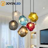 👉 Hanger Simple Stone glass pendant light colorful indoor G4 LED lamp The restaurant dining room bar cafe shop lighting Fixture AC110-265