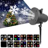 👉 Projector Christmas LED Laser Lights Snowflake Film Light 12 Patterns Party Decoration