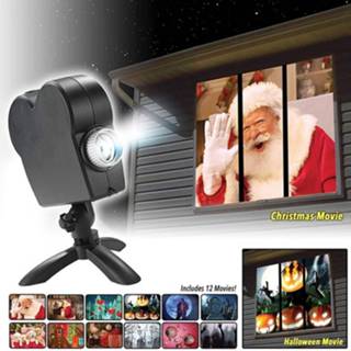 👉 Projector 12 Movies Window Wonderland Mini Chrismas Led Laser Animated Light Indoor/Outdoor Halloween Decor