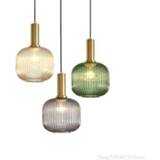 Hanger donkergroen goud Electroplated Gold Green Glass Lustre Pendant Lights Bedside Hanging Lamps Simple Lamp Droplight Loft Home Decor