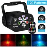 👉 RGB laser projection lamp wireless controller effect stage lights party DJ KTV ball 60 modes LED disco light USB rechargeable