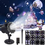👉 Christmas Laser Projector Animation Effect IP65 Indoor/Outdoor Halloween Projector 12 Patterns Snowflake/Snowman Laser Light
