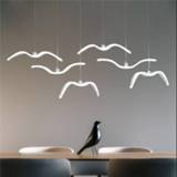 👉 Hanger Nordic Seagull Design Pendant Lights Acrylic Lustre Lighting Lamp Retro Home Fixture Decor Suspension Light