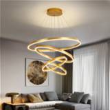 👉 Hanger bruin goud LED pendant lights modern round Brown gold hanging lamp living room dining kitchen suspension luminaire indoor lighting