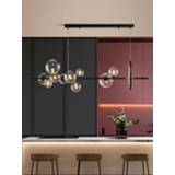 👉 Hanger zwart Black LED Chandelier Clear Glass Ball Modern Long Pendant Lamp For Dining Room Bar Restaurant Coffee Shop Office Hanging Light