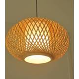 Hanger Bamboo Round Pendant Lamps Handmade Weaving Light Hanging Lamp Restaurant Simple Antique Lighting PA0356