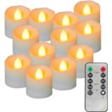 👉 Afstandsbediening geel plastic 12pcs LED Simulation Candle Flame Light Electronic Yellow Flicker Lamp Tea with Remote Control