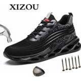 👉 Veiligheidsschoen 48 XIZOU Men Safety Shoes Boots Breathable Work Outdoor Comfort Non-Slip New Design Casual Puncture-Proof Deodorant Size