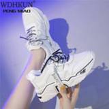 👉 Sneakers vrouwen 2020 Women's Chunky Fashion Women Platform Shoes Lace Up Vulcanize Womens Female Trainers Dad