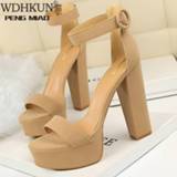 👉 Shoe vrouwen 2020 New Office Spring Autumn Platform High Heels Women Fashion 13.5cm Flock Pumps Party Wedding Shoes