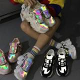 👉 Sneakers vrouwen Summer Women Vulcanize Shoes Chunky Reflective Platform Woman Basket Femme Dad Tenis Feminino