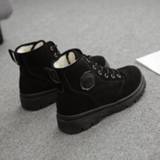 👉 Sneakers zwart vrouwen Women Fashion Flock Shoes 2020 Low Heel Casual For Increase Winter Warm Plush Off Black