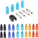 Bike 4pcs Presta Valve Stem Caps + Cores+Wrench Bicycle Tool Kit MTB Road Repair Replace Parts Bikes Tyre Accessories