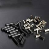 👉 Bike zwart zilver 100Pcs/Lot Silver/Black Bicycle Mountain Riding Parts Shifter Cycling Accessories Cord End Covers Brake Line Cap Cable Caps