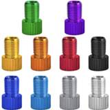 👉 Bike 6 Pc Aluminum Bicycle Valve PRESTA to SCHRADER Converter Car Adapter