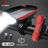 👉 Bike X-TIGER Horn Light Bicycle Lights USB Charging Cycling Rainproof LED Headlight With 130dB Electric Bell