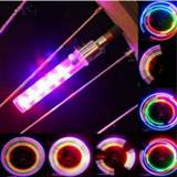 👉 Bike Bicycle Wheel LED Lights MTB 7LED Colorful Road Tyre Tire Valve Caps Waterproof Spokes Flashlight Light