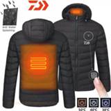 👉 Thermostaat Daiwa 2021 Men Winter Warm USB Heating Jackets Smart Thermostat Pure Color Hooded Heated Clothing Waterproof Fishing