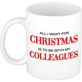 👉 Kerstmok All I want for Christmas is to be with my colleagues kerstcadeau collega / personeel 300 ml