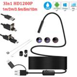 Endoscoop Mini EndoscopCamera HD 1200P IP68 2M Fest Flexible Rohr Mirco USB Typ-C Endoscop Video Inspektion für Android Auto