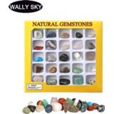 👉 Mineraal Mixed Gemstone Crystals Natural Mineral Ore Specimens Rock & Collection Home Decoration Samples Present 15/24/25 Pcs