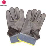👉 Glove cowhide leather Welding gloves First layer dark denim short garden carpenter blacksmith labor protection