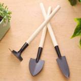 👉 Hot Selling 3PC/Set Mini Garden Hand Tool Kit Plant Gardening Shovel Spade Rake With Wood Handle Metal Head For Gardener