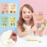 👉 Copybook 4 Books + Pen Sank Magic Practice Free Wiping Children's Writing Sticker English Version