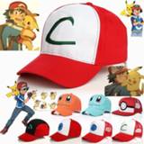 Baseball cap Pokemon Ash Ketchum Pikachu Cosplay Hats Charmander Squirtle Poke Ball Child Adult Demo Sports Street Sun-proof Hat