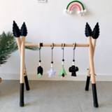 👉 Hanger baby's kinderen 1 Set Nordic Style Solid Wood Fitness Rack Pendant Baby Gym Toys Wooden Frame Infant Room Toddler Hanging Ornaments Kids De