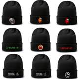 👉 Skateboard 2020 Hot Game Among Us Fashion Crewmate Impostor Slouchy Bonnet Knitted Hat Skull Cap Ribbed Cuffed Short Melon Caps