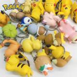 👉 Keychain DIY Pokemon Pikachu Eevee Slowpoke Psyduck Rowlet Bulbasaur Action Figure Elf Children Toy Christmas Gift