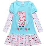 👉 Short sleeve baby's meisjes Peppa Pig Children Baby Girl Autumn Princess Long And Skirt Clothes Spring Cotton Lace Dresses 3-8y