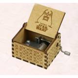 👉 Star war Anime Music Box Hand Crank Musical Carved Wood GiftsPlay Disney Frozen figure toy