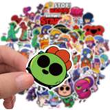 👉 Skateboard kinderen 50pcs Cartoons Brawl Stars Stickers Game Anime Stikers Guitar Laptop Bicycle Car Kawaii Kids Waterproof Toys