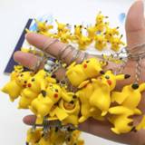 👉 Keychain PVC TAKARA TOMY Pikachu Doll Pokemon Key Chain Action Figure Toys Bag Pendamt Accessories for Children Gift