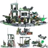 👉 Drone Hot lepining military WW2 figures army Outpost base weapons war artillery missile Building Blocks model bricks toys gift