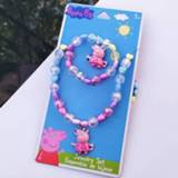 👉 Armband resin meisjes Peppa pig genuine girls necklace bracelet hair accessories cartoon action figure toy gift