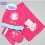 👉 Glove kinderen Original Peppa Pig Knitting Wool Snow Hat Scarf Gloves Anime Figure Winter Kids Toys for Children Birthday Christmas Gift 2P18