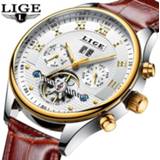 👉 Watch leather LIGE Fashion Sports Men Business Clock Mens Watches Top Brand Luxury Automatic Mechanical Relogio Masculino
